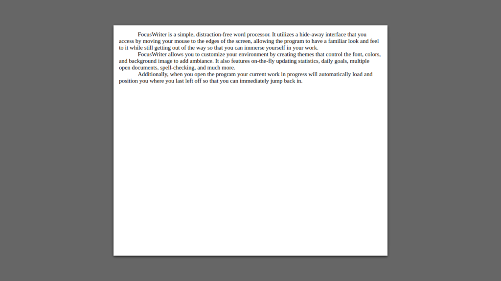 FocusWriter, minimalist writing app